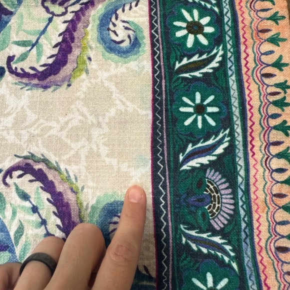 Anthropologie Meze Throw Pillow Cover Set Blue Purple Teal Paisley Floral - Picture 8 of 10